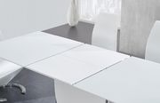 White high gloss modern table w/ extension additional photo 3 of 6