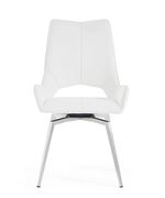 White high gloss modern table w/ butterfly extension by Global additional picture 4