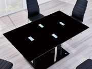 Black glass top contemporary dining table by Global additional picture 2