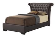 Modern brown pu curvy design tufted buttons bed by Glory additional picture 2