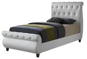 Tufted buttons design bed in white leatherette by Glory additional picture 2