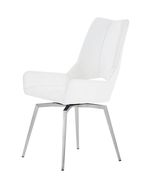 Retro bar style white dining chair w/ comfy back by Global additional picture 2