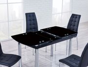 Black glass top dining table w/ extension by Global additional picture 2