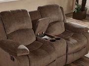 Brown extra plush coffee rec sofa w/ drop down table additional photo 4 of 4