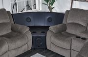 Mocha reclining sectional w/ audio console by Global additional picture 2