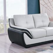 Gray/black two-toned leather low-profile sofa by Global additional picture 2