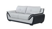 Gray/black two-toned leather low-profile sofa by Global additional picture 5