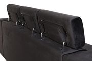 Black velvet sofa w/ adjustable headrests by Global additional picture 4