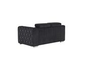 Black velvet upholstery contemporary loveseat by Global additional picture 2