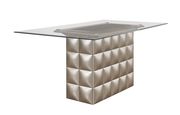 Glam style dining table w/ glass top by Global additional picture 2