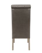Glam style dining chair in silver faux leather by Global additional picture 2