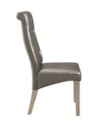 Glam style dining chair in silver faux leather by Global additional picture 3