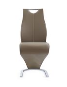 Z-shaped tan leatherette dining chair additional photo 2 of 2