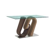 Oak / walnut base bar table w/ glass top by Global additional picture 3