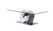 Dark grey / white coffee table w/ rectangular glass top by Global additional picture 2