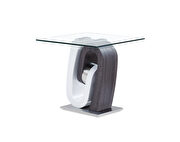 Dark grey / white end table w/ rectangular glass top by Global additional picture 2