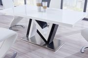 Modern white glass top dining table by Global additional picture 2