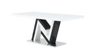 Modern white glass top dining table by Global additional picture 3