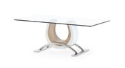 Glass top coffee table with modern horseshoe base by Global additional picture 2