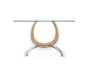 Glass top coffee table with modern horseshoe base by Global additional picture 3