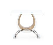 Glass top coffee table with modern horseshoe base by Global additional picture 4