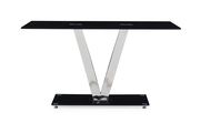 Black / silver v-shape base dining table by Global additional picture 3