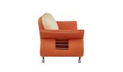 Ultra modern orange/beige leather sofa w/ chrome legs by Global additional picture 8