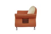 Ultra modern orange / beige leather loveseat by Global additional picture 2