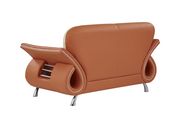 Ultra modern orange / beige leather loveseat by Global additional picture 3