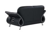 Ultra modern black leather loveseat by Global additional picture 2