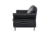 Ultra modern black leather loveseat by Global additional picture 3