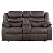 Dark brown reclining sofa in polyester fabric by Global additional picture 3