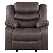 Dark brown reclining sofa in polyester fabric by Global additional picture 5