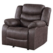 Dark brown reclining sofa in polyester fabric by Global additional picture 6