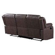 Dark brown reclining sofa in polyester fabric by Global additional picture 9
