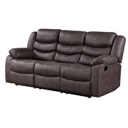 Dark brown reclining sofa in polyester fabric by Global additional picture 10