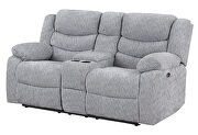 Grey power console reclining loveseat by Global additional picture 2