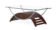 Glass top simple coffee table in mahogany by Global additional picture 2