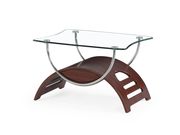 Glass top simple end table in mahogany by Global additional picture 2