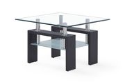 Dark walnut / steel tube / square glass top end table by Global additional picture 2