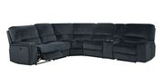 Black velvet motion power recliner sectional by Global additional picture 4