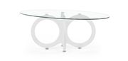 Coffee table w/ oval glass top & unusual base by Global additional picture 2