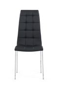 Black pu leather tufted back dining chair additional photo 2 of 3