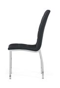 Black pu leather tufted back dining chair additional photo 3 of 3