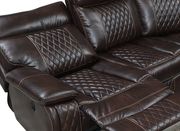 Brown leather gel sectional w/ 2 power recliners by Global additional picture 5