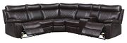 Brown leather gel sectional w/ 2 power recliners by Global additional picture 6