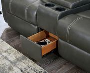 Recliner sectional sofa in charcoal gray by Global additional picture 3