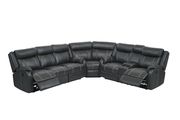 Recliner sectional sofa in charcoal gray by Global additional picture 4