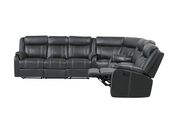 Recliner sectional sofa in charcoal gray by Global additional picture 5