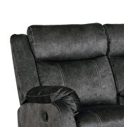 Granite gray printed microfiber reclining sofa by Global additional picture 2